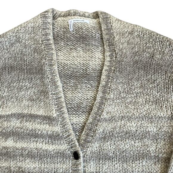 Derek Lam 10 Crosby Sz M Wool Alpaca Blend Chunky Knit Oversized Cardigan Cream - Picture 2 of 16